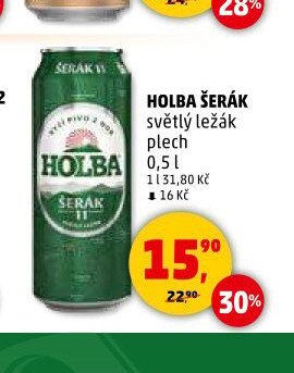HOLBA ŠERÁK světlý ležák plech