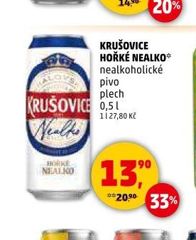 KRUŠOVICE HOŘKÉ NEALKO* nealkoholické pivo plech