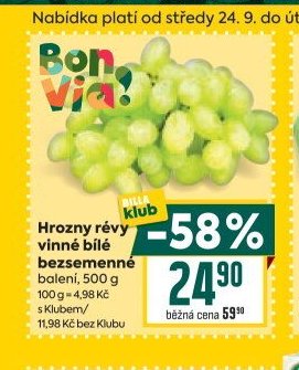 Hrozny révy vinné bílé bezsemenné