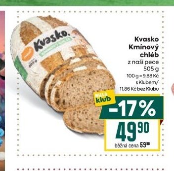 Kvasko Kmínový chléb