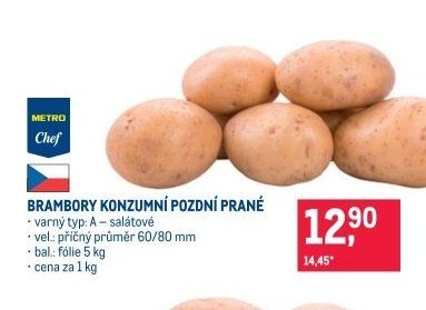 BRAMBORY KONZUMNÍ POZDNÍ PRANÉ