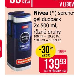 Nivea (*) sprchový gel duopack 2x 500 ml, různé druhy