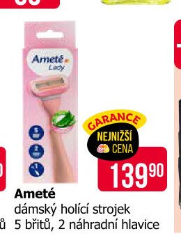 Ameté dámský holící strojek 5 břitů, 2 náhradní hlavice