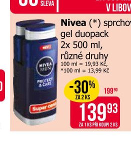 Nivea (*) sprchový gel duopack 2x 500 ml, různé druhy