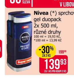 Nivea (*) sprchový gel duopack 2x 500 ml, různé druhy