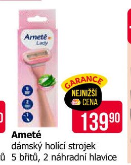 Ameté dámský holicí strojek 5 břitů, 2 náhradní hlavice - Teta drogerie akcniletaky.com