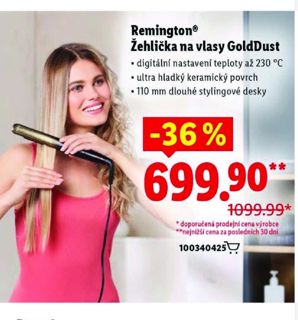 Remington Žehlička na vlasy GoldDust