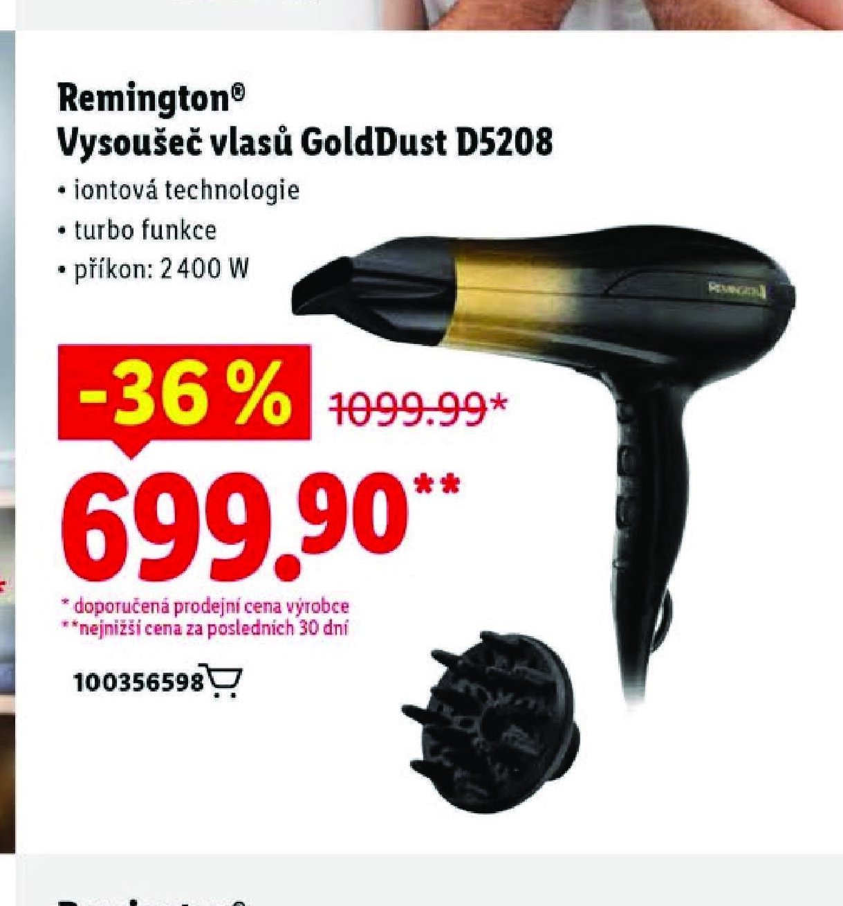 Remington Vysoušeč vlasů GoldDust D5208