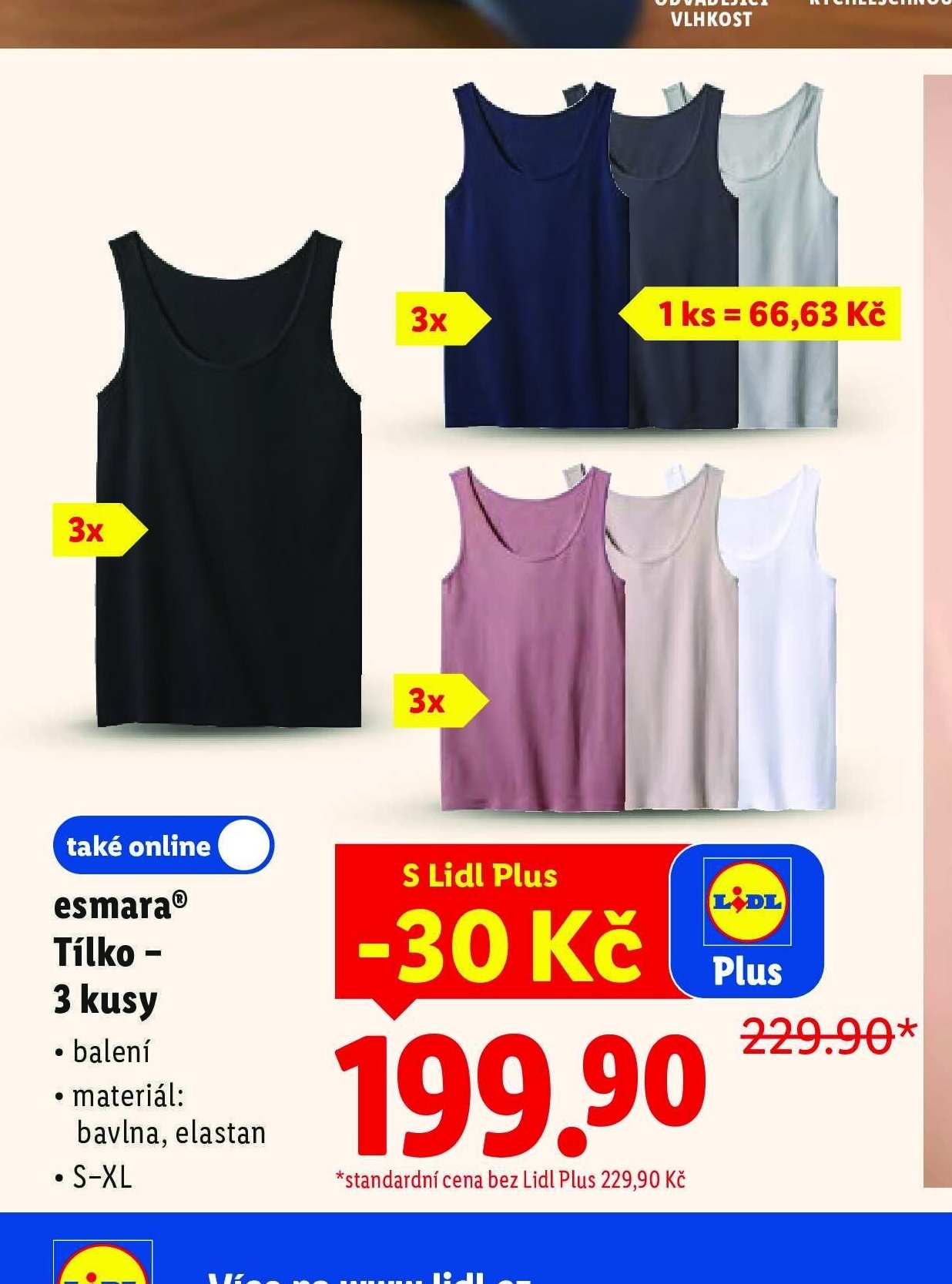 esmara® Tílko – 3 kusy