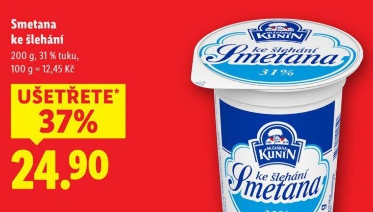 Smetana ke šlehání Kunín - Lidl akcniletaky.com