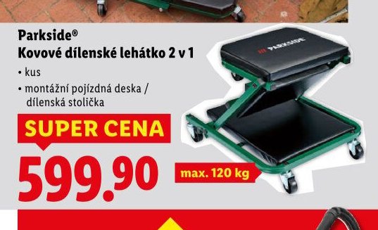 Parkside® Kovové dílenské lehátko 2 v 1