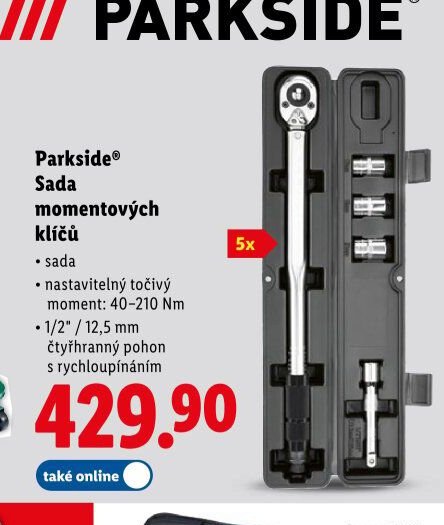 Parkside® Sada momentových klíčů