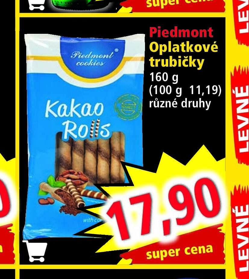 Piedmont Oplatkové trubičky 160 g