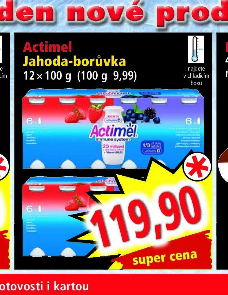 Actimel Jahoda-borůvka 12x100 g
