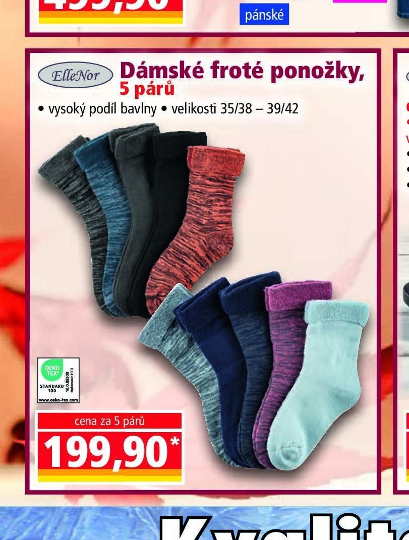 Dámské froté ponožky, 5 párů