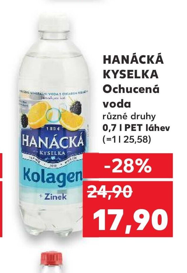 Hanácká Kyselka Ochucená voda různé druhy 0,7 l PET láhev