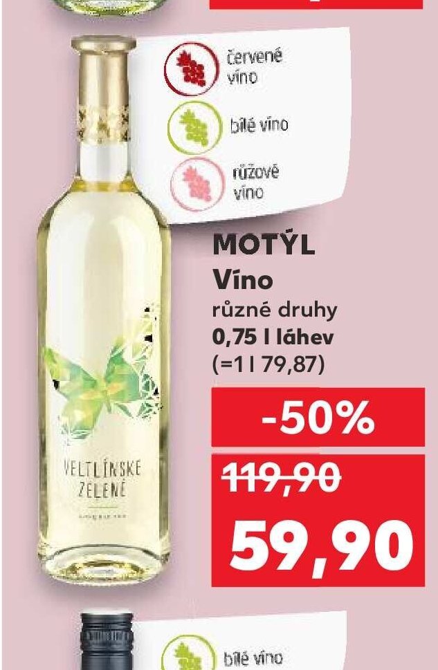 Motýl Víno různé druhy 0,75 l láhev