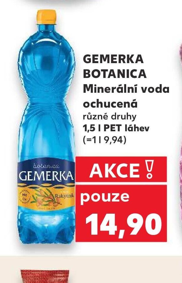 Gemerka Botanica Minerální voda ochucená různé druhy 1,5 l PET láhev