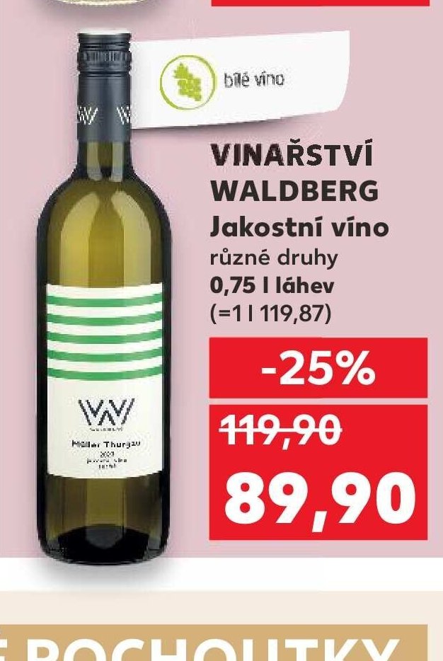 Vinařství Waldberg Jakostní víno různé druhy 0,75 l láhev