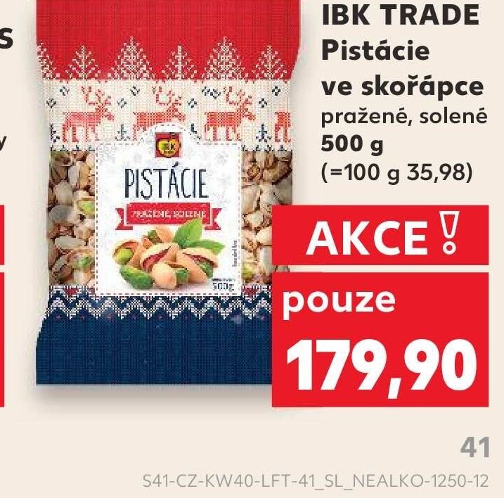 IBK Trade Pistácie ve skořápce pražené, solené 500 g