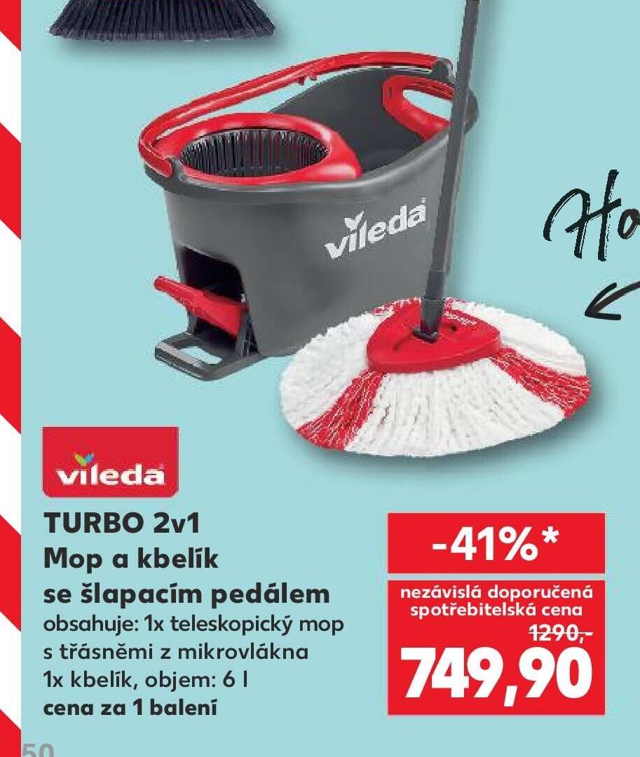 Vileda TURBO 2v1 Mop a kbelík se šlapacím pedálem