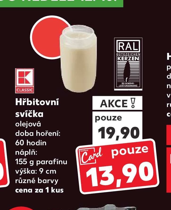 Hřbitovní svíčka olejová