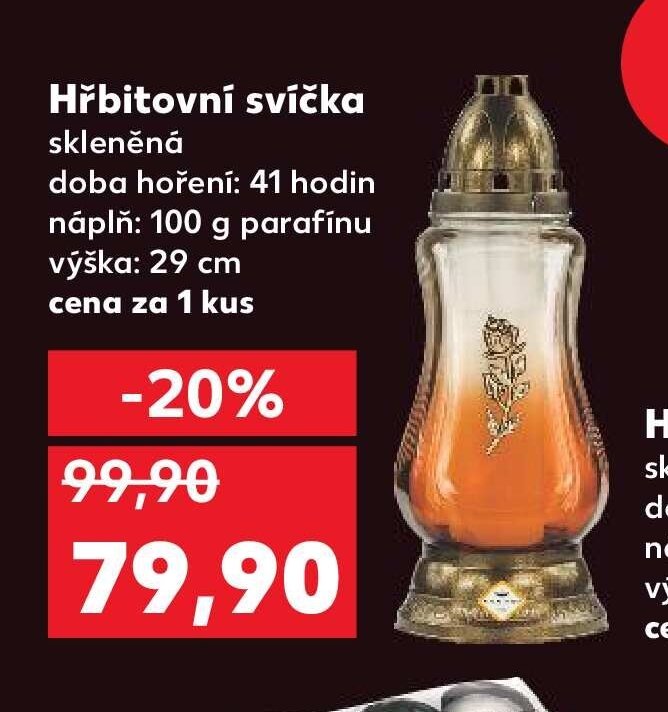 Hřbitovní svíčka skleněná