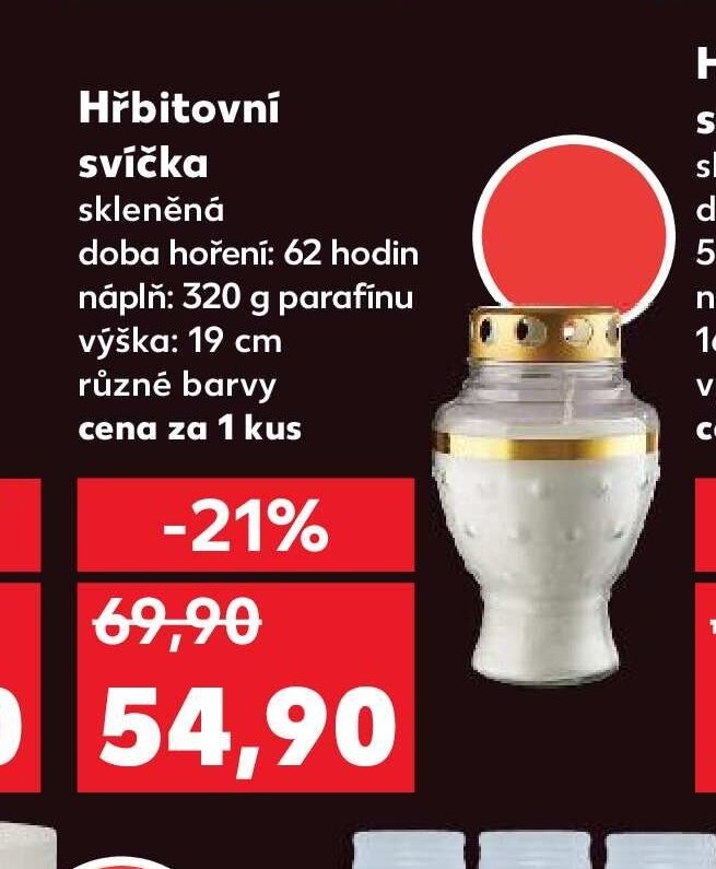 Hřbitovní svíčka skleněná