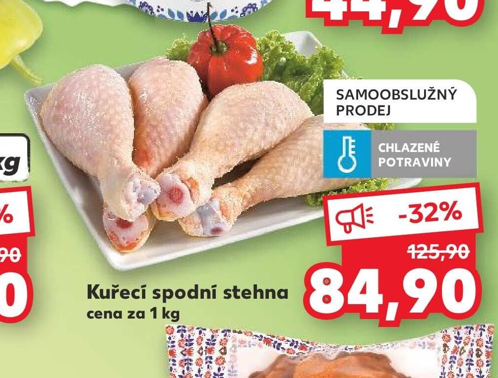 Kuřecí spodní stehna cena za 1 kg