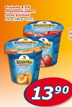 Jogurt smetanový ochucený Krajanka