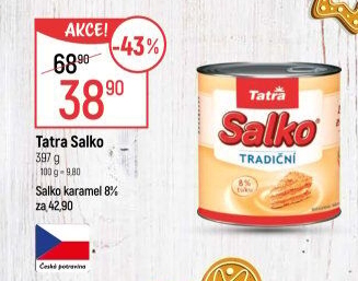 Mléko kondenzované Salko Tatra