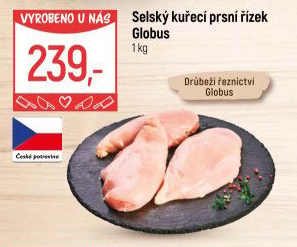 Selský kuřecí prsní řízek Globus