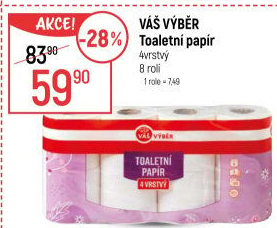 Toaletní papír 4vrstvý Váš Výběr