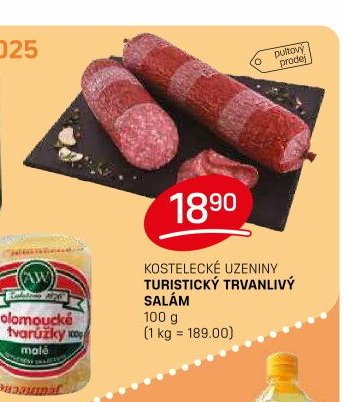 KOSTELECKÉ UZENINY TURISTICKÝ TRVANLIVÝ SALÁM