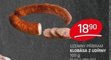 Klobása z udírny Příbramská uzenina