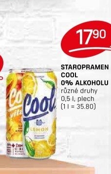 Nealkoholické pivo ochucené Staropramen Cool