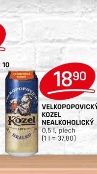 Nealkoholické pivo Velkopopovický Kozel