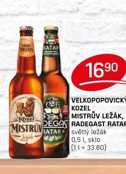 Pivo Mistrův světlý ležák Velkopopovický Kozel