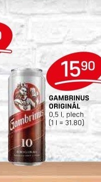 Pivo světlé výčepní Originál 10° Gambrinus