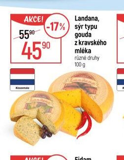 Landana, sýr typu gouda z kravského mléka - Globus akcniletaky.com