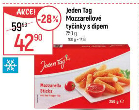 Tyčinky mozzarelové mražené Jeden Tag