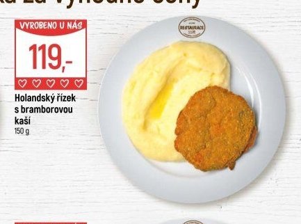 Holandský řízek s bramborovou kaší