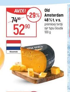Old Amsterdam 48% t. v s. prémiový tvrdý sýr typu Gouda