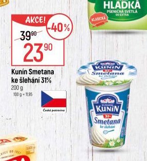 Kunín Smetana ke šlehání 31%