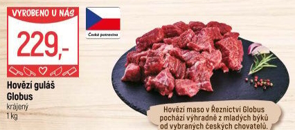 Hovězí maso na guláš Globus