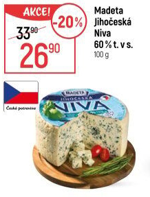 Sýr Niva Jihočeská 60% Madeta