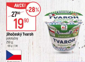 Tvaroh polotučný Jihočeský Madeta