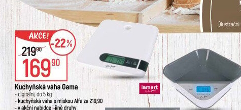 Digitální kuchyňská váha Lamart