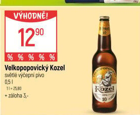 Pivo světlé výčepní 10°Velkopopovický Kozel