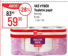 Toaletní papír 4vrstvý Váš Výběr
